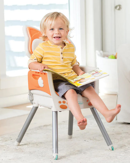 Infantino Grow-With-Me-4-in-1-Convertible Baby High Chair-With Easy To Clean Meal Mat-Removable Child Tray-Reclines For Infant Feeding-For 6 to 36M-Fox