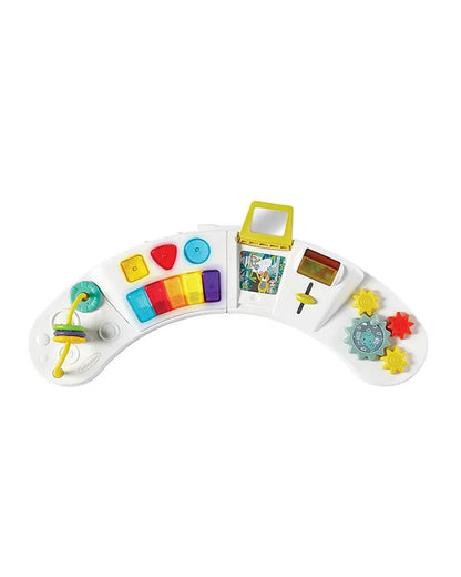 Infantino Music & Light 3-in-1 Discovery Seat & Booster-Interactive Play, Snack Time, and Secure Booster-Features Light Up Piano with 20 Songs, 6 Engaging Activities, and Wipeable Seat Cushion-Supports Sensory and Fine Motor Skills-6 to 36M-Teal & Grey