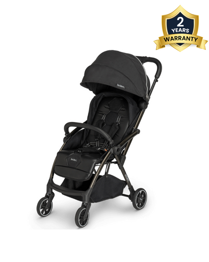 Leclerc Hexagon Cabin Friendly Stroller and Joie Gemm Car Seat Travel System-Stroller (One Touch Fold, For 6M to 5Y)-Car Seat: (Airline Certified, Side Impact Protection, Upto 13 Kg)-Includes Car Seat Adapters-Carbon Black & Shale