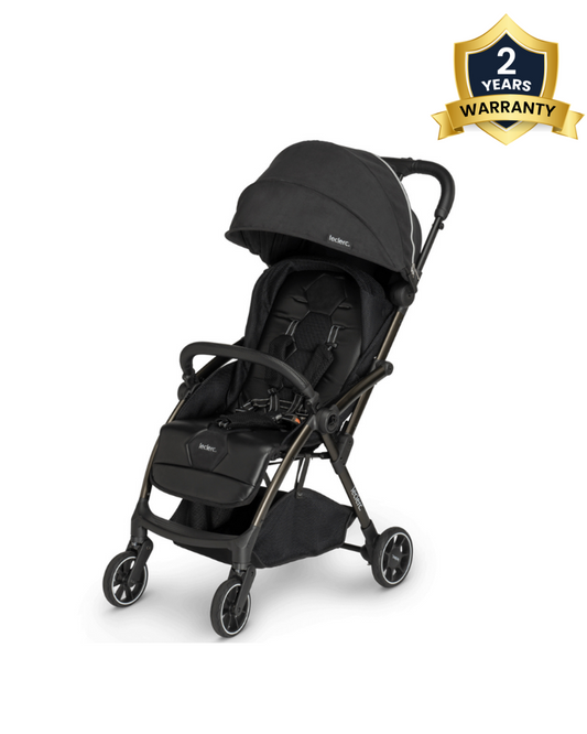 Leclerc Hexagon Lightweight Baby Stroller & Joie Gemm Car Seat Travel System-Stroller: (Cabin Friendly, One Touch Fold, For 6M to 5Y)-Car Seat: (Airline Certified, Side Impact Protection, Upto 13 Kg)-Includes Car Seat Adapters-Carbon Black & Shale