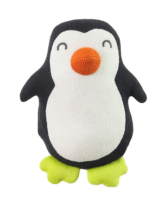 Pluchi Snowy Penguin Soft Toy-Promotes Tactile Stimulation-Easily Washable-Knitted Soft Toy-Plush Cuddly Toy For Newborn