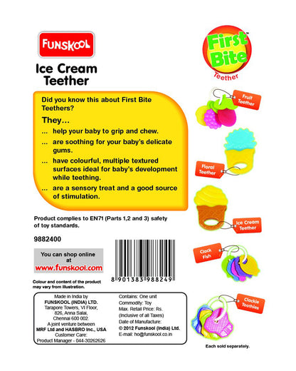 Funskool Giggles Ice Cream Teether-Multi Textured & Easy to Grasp