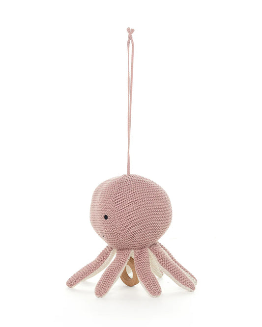 Pluchi Ozy Cameo Pink & Ivory Octopus Soft Music Toy-Soothing Music-Promotes Tactile Stimulation-Easily Washable-Knitted Soft Music Toy-Plush Cuddly Toy For Newborn