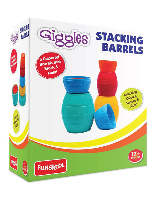 Funskool Giggles Stacking Barrels-Shape Sorter & Stacker-Learning & Educational Toys-12M+