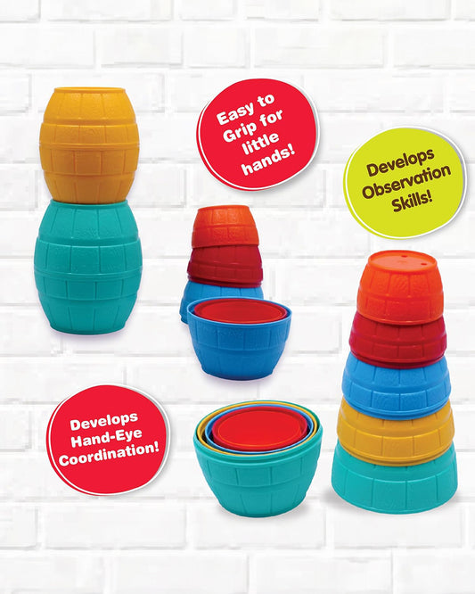 Funskool Giggles Stacking Barrels-Shape Sorter & Stacker-Learning & Educational Toys-12M+