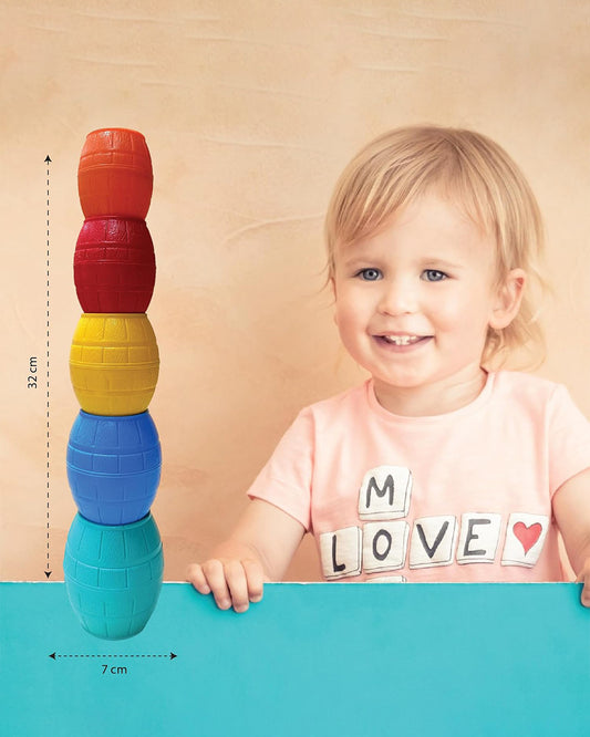 Funskool Giggles Stacking Barrels-Shape Sorter & Stacker-Learning & Educational Toys-12M+