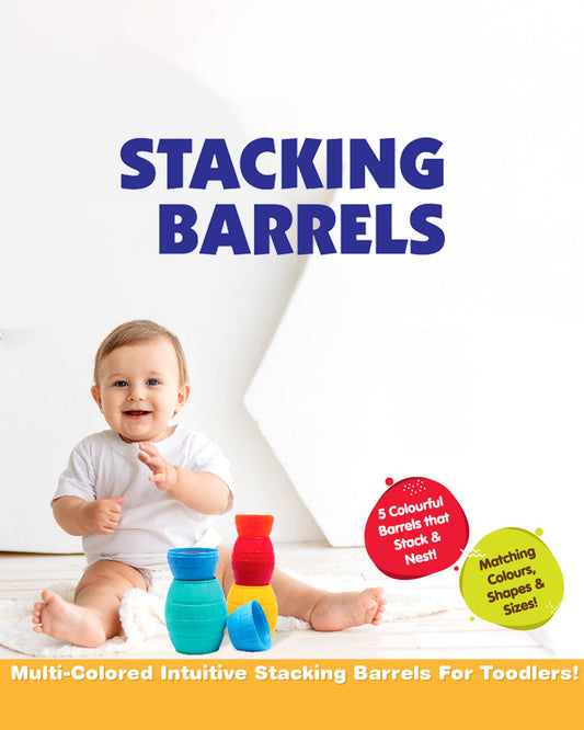 Funskool Giggles Stacking Barrels-Shape Sorter & Stacker-Learning & Educational Toys-12M+