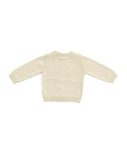 Pluchi Melange Natural Melange Winter Wear Sweater-100% Cotton Knit-Minnie Mouse-For Infants