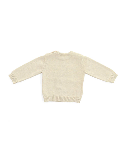 Pluchi Melange Natural Melange Winter Wear Sweater-100% Cotton Knit-Minnie Mouse-For Infants