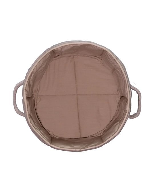 Pluchi I love Mickey Mouse Laundry Basket-With Handles-Cotton Knitted Large Basket for Clothes & Toys-Vanilla Grey Melange