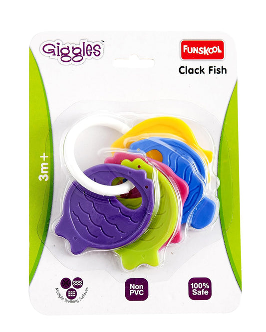 Funskool Giggles Clack Fish Rattle Toy-For Infants