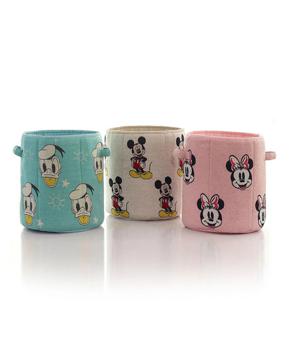 Pluchi Donald Duck Laundry Basket-With Handles-Cotton Knitted Large Basket for Clothes & Toys-Pearl Aqua