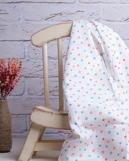 BeeLittle Organic Muslin Swaddles-Twinkle Twinkle & Peach Mania-Pack of 2-Infant Wraps