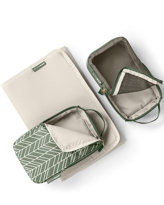 Skip Hop Forma Diaper Bag-Backpack-With Changing Pad-Extra Wide Opening & Lightweight Quilted Design-Sage