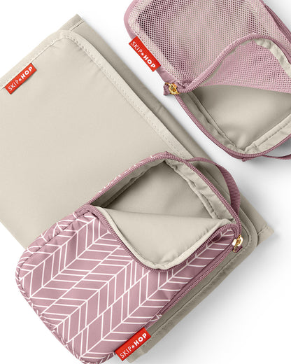 Skip Hop Forma Diaper Bag-Backpack-With Changing Pad-Extra Wide Opening & Lightweight Quilted Design-Mauve