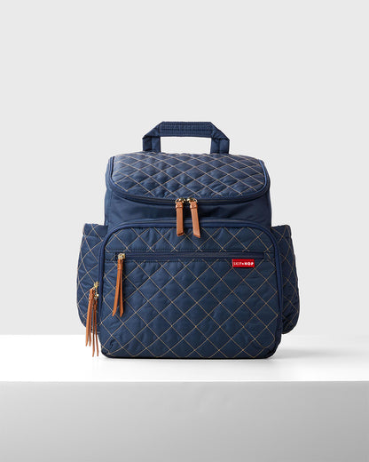 Skip Hop Forma Diaper Bag-Backpack-With Changing Pad-Extra Wide Opening & Lightweight Quilted Design-Navy