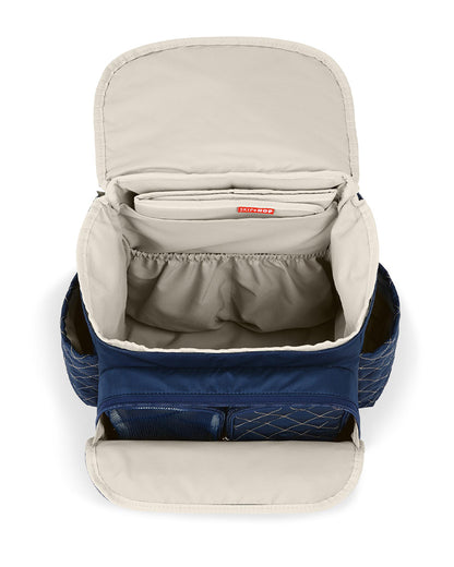 Skip Hop Forma Diaper Bag-Backpack-With Changing Pad-Extra Wide Opening & Lightweight Quilted Design-Navy