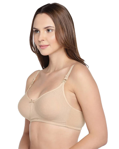 Inner Sense Organic Cotton Feeding Bras Combo Set-Skin-Wire Free & Non Padded-Pack of 2