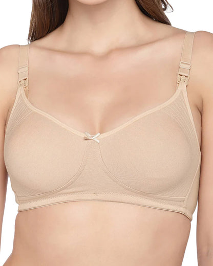 Inner Sense Organic Cotton Feeding Bras Combo Set-Skin-Wire Free & Non Padded-Pack of 2