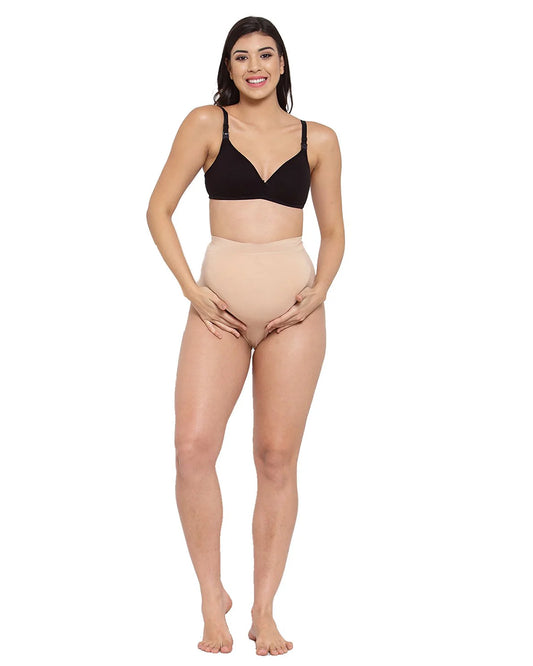 Inner Sense Over-the-belly Maternity Panties Combo Set-Organic Cotton-Skin-Pack of 2