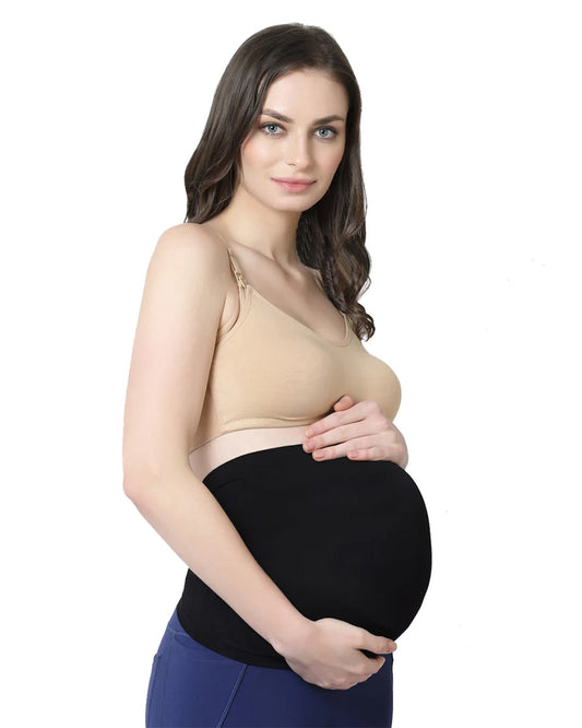 Inner Sense Maternity Belly Band-Growing Belly Support-Ease Back Pain-Seamless Side-During Pregnancy-Skin