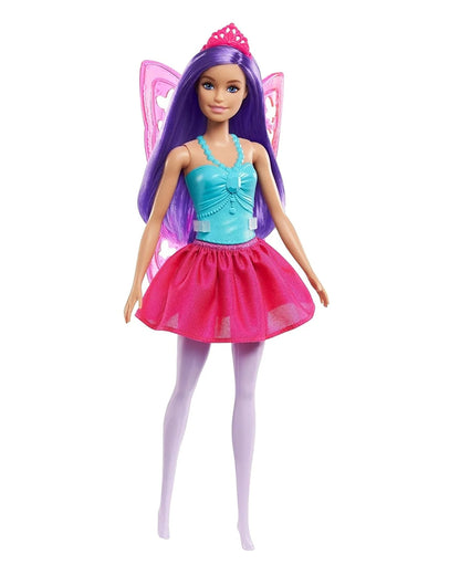 Barbie Dreamtopia Fairy Doll Purple Hair-Wearing Skirt, Clip-On Wings & Tiara-Promotes Role Play-Doll & Doll Houses-36M+