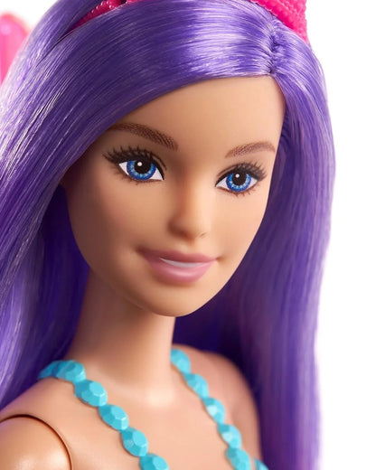 Barbie Dreamtopia Fairy Doll Purple Hair-Wearing Skirt, Clip-On Wings & Tiara-Promotes Role Play-Doll & Doll Houses-36M+