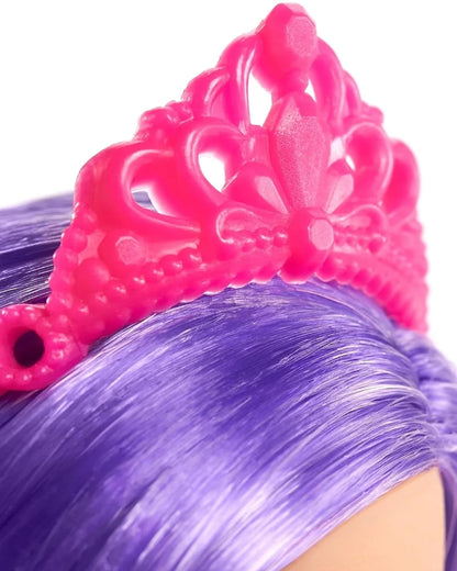 Barbie Dreamtopia Fairy Doll Purple Hair-Wearing Skirt, Clip-On Wings & Tiara-Promotes Role Play-Doll & Doll Houses-36M+