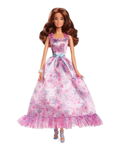 Barbie Signature Birthday Wishes Doll Satiny Lilac Dress with Wavy Brown Hair-Promotes Role Play-Doll & Doll Houses-36M+