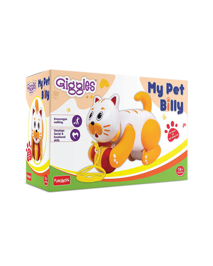 Funskool Giggles My Pet Billy-Wobbling Tail-Encourages Walking-Non Toxic-Push & Pull Toy-9M+