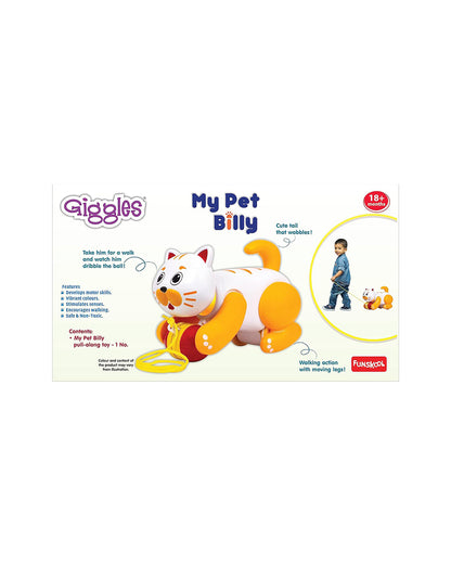 Funskool Giggles My Pet Billy-Wobbling Tail-Encourages Walking-Non Toxic-Push & Pull Toy-9M+