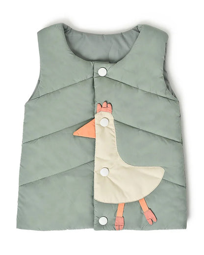 Mi Arcus Sage Green Puffer Winter Wear Jacket-Polyester-Solid-For Infants