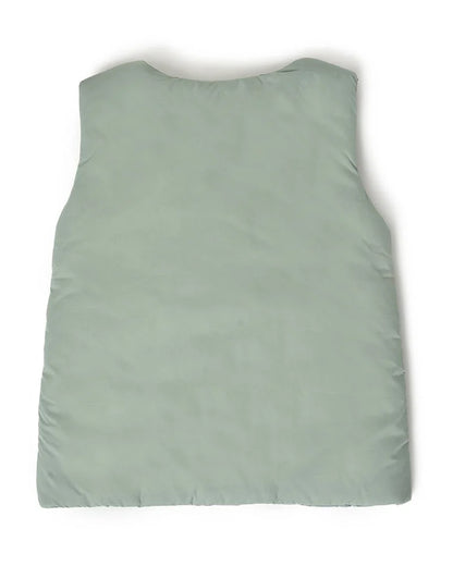 Mi Arcus Sage Green Puffer Winter Wear Jacket-Polyester-Solid-For Infants