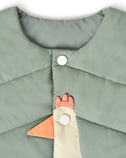 Mi Arcus Sage Green Puffer Winter Wear Jacket-Polyester-Solid-For Infants