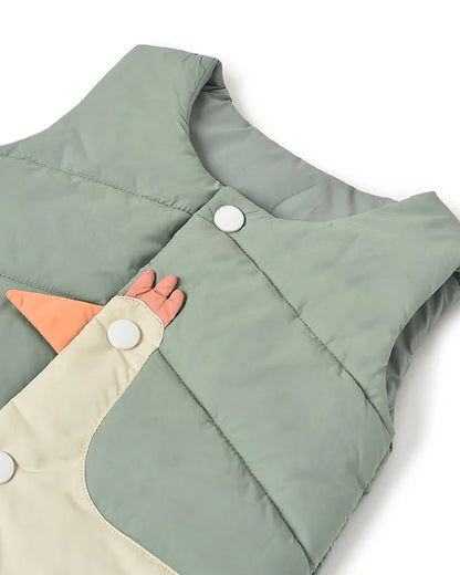 Mi Arcus Sage Green Puffer Winter Wear Jacket-Polyester-Solid-For Infants