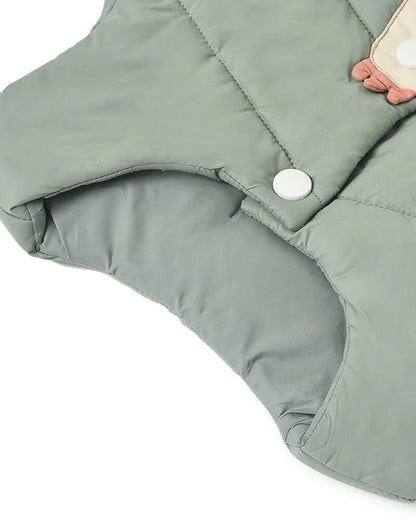 Mi Arcus Sage Green Puffer Winter Wear Jacket-Polyester-Solid-For Infants