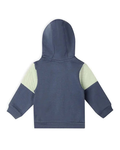 Mi Arcus Navy Blue Winter Wear Hoodie-Cotton & Polyester-Printed-For Infants