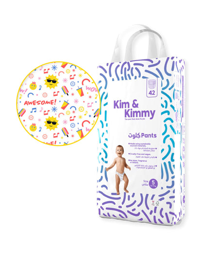 Kim & Kimmy Summer Icons Diaper Pants-Size 5 (12-17Kg)-With Wetness Indicator