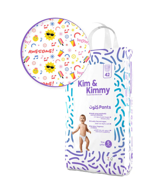 Kim & Kimmy Summer Icons Diaper Pants-Size 5 (12-17Kg)-With Wetness Indicator