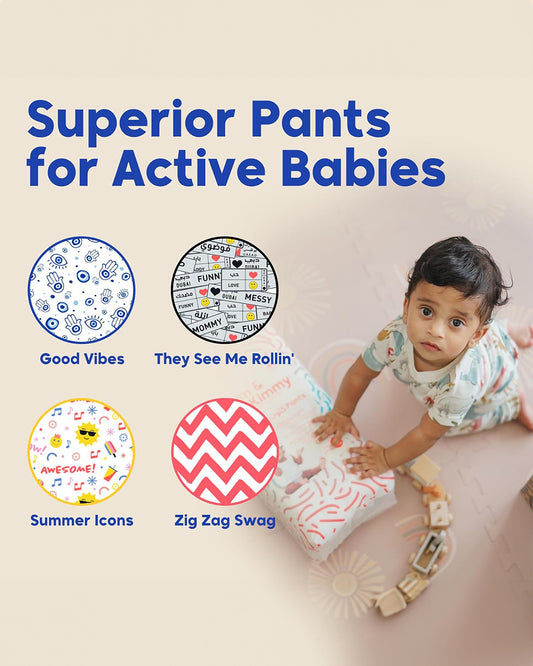 Kim & Kimmy Summer Icons Diaper Pants-Size 5 (12-17Kg)-With Wetness Indicator