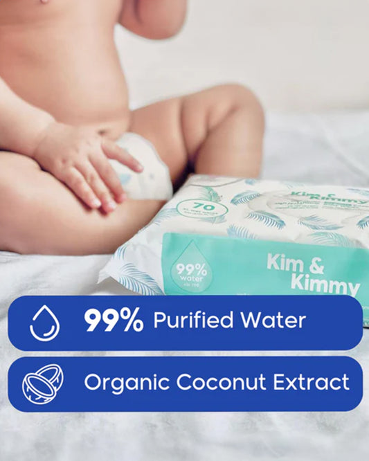 Kim & Kimmy 99% Water Baby Wet Wipes-Organic Coconut