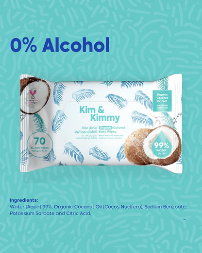 Kim & Kimmy 99% Water Baby Wet Wipes-Organic Coconut