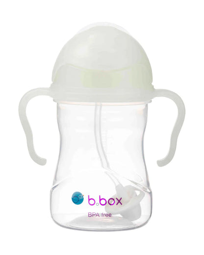 b.box Straw Sippy Cup-With Weighted Straw-Glow In The Dark-Easy Grip Handles-Flip Top Lid-240 ml