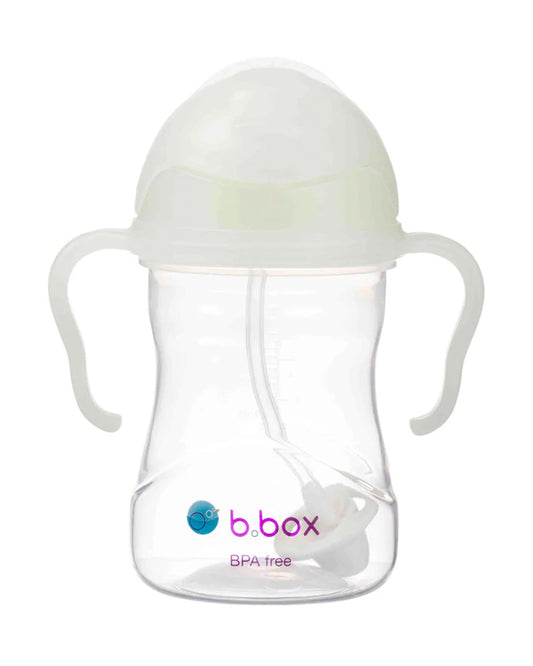 b.box Straw Sippy Cup-With Weighted Straw-Glow In The Dark-Easy Grip Handles-Flip Top Lid-240 ml