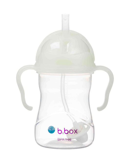 b.box Straw Sippy Cup-With Weighted Straw-Glow In The Dark-Easy Grip Handles-Flip Top Lid-240 ml