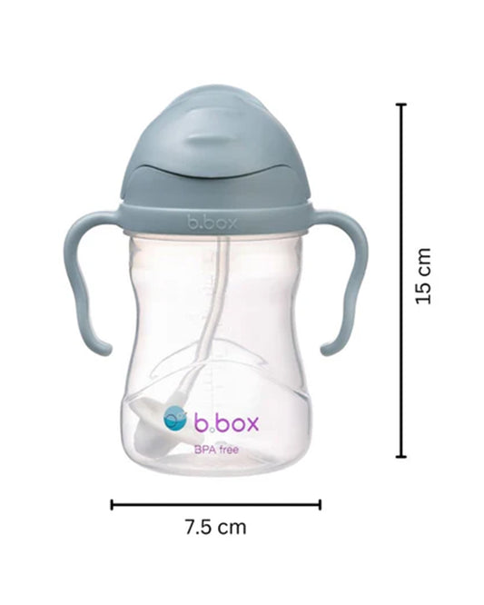 b.box Transition Value Pack-One Cup with 4 Lids for Every Stage of Growth (3M to 12M+) : Includes Medium Flow Teat, Soft Spout, Weighted Straw & Training Cup Lids-Ocean Blue-240 ml