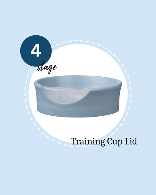 b.box Transition Value Pack-One Cup with 4 Lids for Every Stage of Growth (3M to 12M+) : Includes Medium Flow Teat, Soft Spout, Weighted Straw & Training Cup Lids-Ocean Blue-240 ml