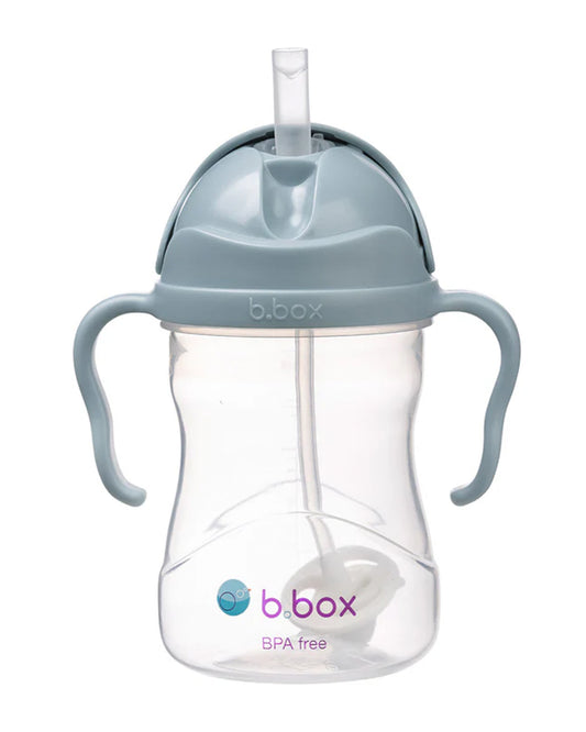 b.box Transition Value Pack-One Cup with 4 Lids for Every Stage of Growth (3M to 12M+) : Includes Medium Flow Teat, Soft Spout, Weighted Straw & Training Cup Lids-Ocean Blue-240 ml