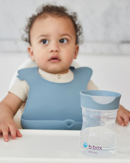 b.box Transition Value Pack-One Cup with 4 Lids for Every Stage of Growth (3M to 12M+) : Includes Medium Flow Teat, Soft Spout, Weighted Straw & Training Cup Lids-Sage Green-240 ml