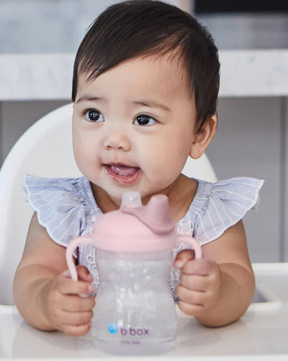 b.box Transition Value Pack-One Cup with 4 Lids for Every Stage of Growth (3M to 12M+) : Includes Medium Flow Teat, Soft Spout, Weighted Straw & Training Cup Lids-Sage Green-240 ml